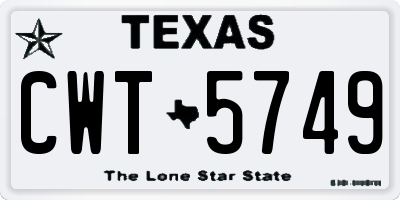 TX license plate CWT5749