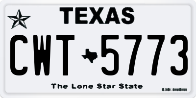 TX license plate CWT5773