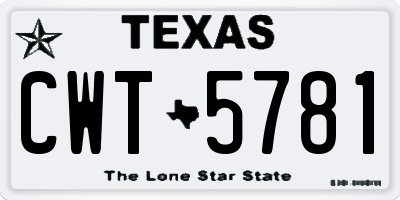 TX license plate CWT5781