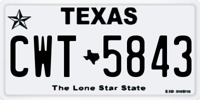 TX license plate CWT5843
