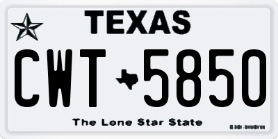 TX license plate CWT5850