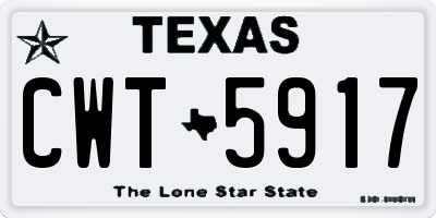 TX license plate CWT5917
