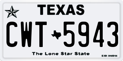 TX license plate CWT5943