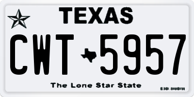 TX license plate CWT5957