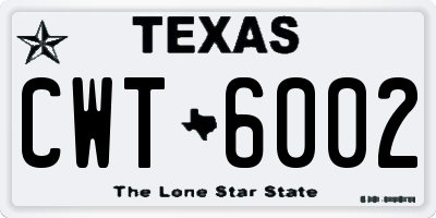 TX license plate CWT6002