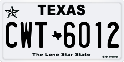 TX license plate CWT6012