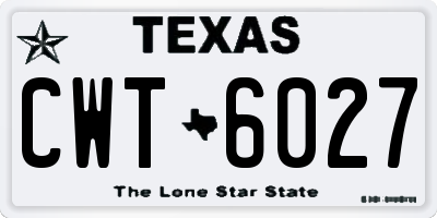 TX license plate CWT6027