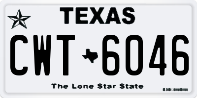 TX license plate CWT6046