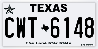 TX license plate CWT6148