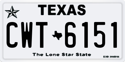 TX license plate CWT6151