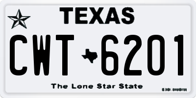 TX license plate CWT6201