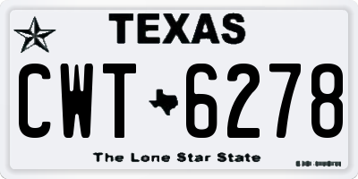 TX license plate CWT6278