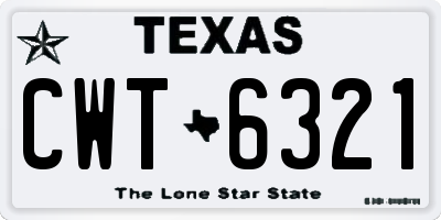 TX license plate CWT6321