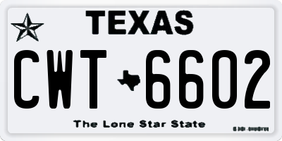 TX license plate CWT6602