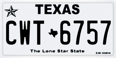 TX license plate CWT6757