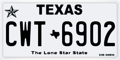 TX license plate CWT6902