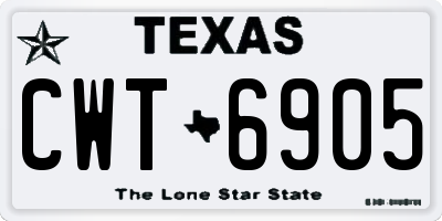TX license plate CWT6905