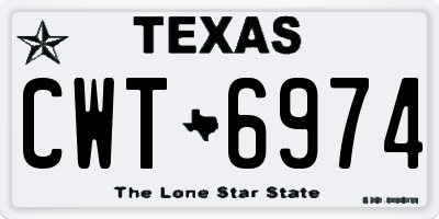TX license plate CWT6974