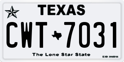 TX license plate CWT7031