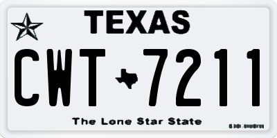 TX license plate CWT7211