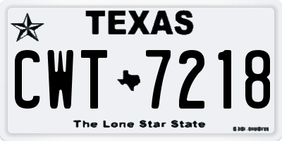 TX license plate CWT7218