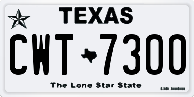 TX license plate CWT7300