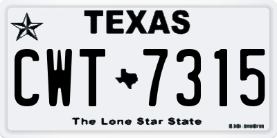 TX license plate CWT7315