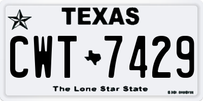 TX license plate CWT7429