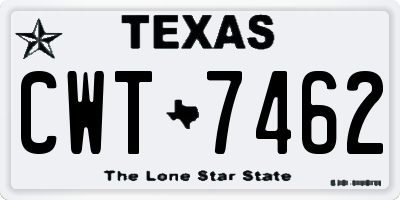 TX license plate CWT7462