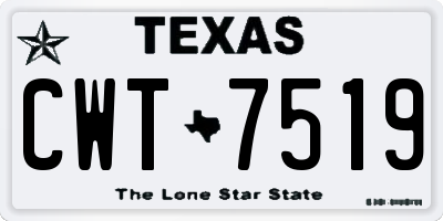 TX license plate CWT7519