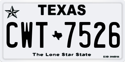 TX license plate CWT7526