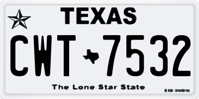 TX license plate CWT7532