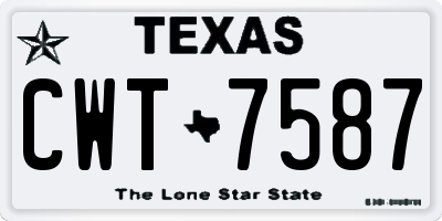 TX license plate CWT7587
