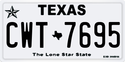 TX license plate CWT7695