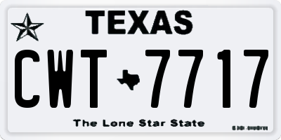 TX license plate CWT7717
