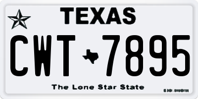 TX license plate CWT7895