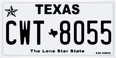 TX license plate CWT8055
