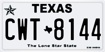 TX license plate CWT8144