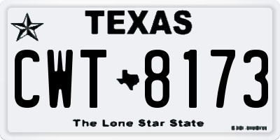 TX license plate CWT8173