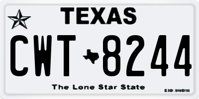 TX license plate CWT8244