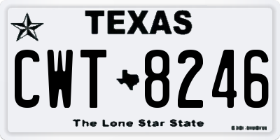 TX license plate CWT8246