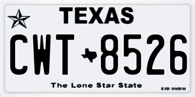 TX license plate CWT8526