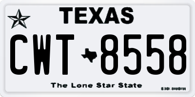 TX license plate CWT8558