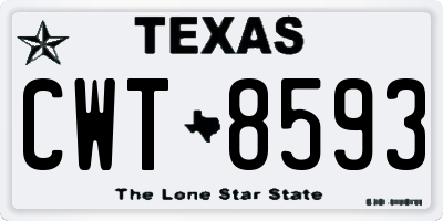 TX license plate CWT8593