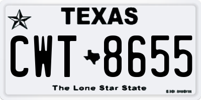 TX license plate CWT8655