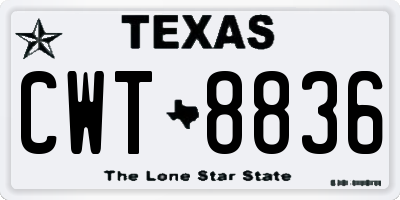 TX license plate CWT8836