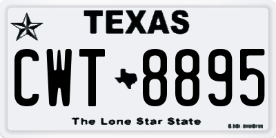 TX license plate CWT8895