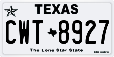 TX license plate CWT8927