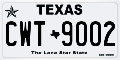 TX license plate CWT9002