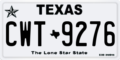 TX license plate CWT9276